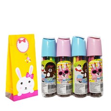 손잡이 사인펜 랜덤발송 4p + 토끼봉투 4p + 스티커 2종 x 2p, 랜덤발송(사인펜), 핑크, 민트(스티커), 1세트
