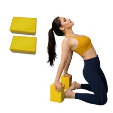 사비나 폼브릭 스트레칭 요가블럭, 옐로우, 2개