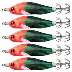 MEGABITE Megatan 布質 70mm 夜光 金蔥絲 短爪章魚 烏賊 木蝦, 5個, 5.8g, 27真實西瓜