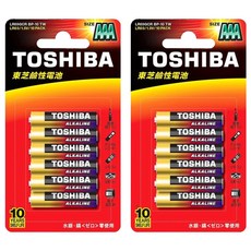 TOSHIBA 東芝 台灣公司貨 鹼性電池 4號, 10顆, 2組