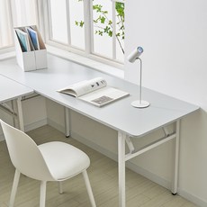 아이캔컴퍼니 국내생산 모모 접이식 E0 LPM상판 책상 식탁 테이블 1400 방문설치, 연그레이, 6인용