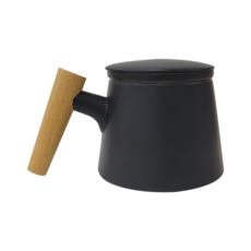 Caldo 卡朵生活 雅致茗茶泡茶磨砂木柄杯, 單一顏色, 400ml, 1個