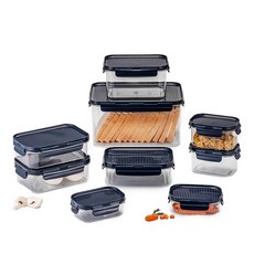 LocknLock 樂扣樂扣 Modular積木晶透保鮮盒 9入組 藍色, 保鮮盒 5種, 1組