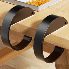 Happy&Mall C型便攜式書桌包包掛鉤, 黑色, 2個