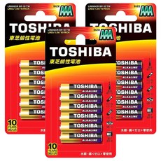 TOSHIBA 東芝 台灣公司貨 鹼性電池 4號, 10顆, 3組