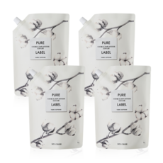 Pure Label 超高濃縮衣物柔軟精 清新棉花 補充包, 4個, 1L