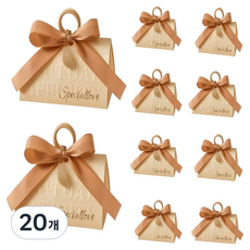 쇼옌 손잡이 리본 선물 상자, 베이지 소형, 20개