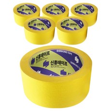 신흥테이프 마스킹 테이프 노랑 48mm x 40m, 6개