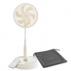 스타일리스 접이식 무선 선풍기 + 파우치 세트, SFF-06W, 알프스 스노우 화이트