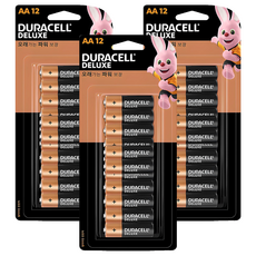 듀라셀 디럭스 알카라인 건전지 AA 블리스터팩, 12개입, 3개