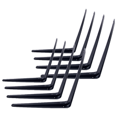 ZioBiz L型擱板支架組, 黑色, 8個