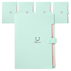 아코디언 바인더 파일 정리함, 민트, 5개