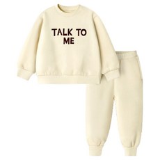unifriend 兒童款 Talk To Me 上學穿搭 內刷毛毛圈布九分大學T上下套裝