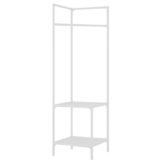 mohe 木暉居家 北歐風簡約轉角置物衣帽掛架 1.92kg, 白色