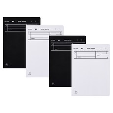 MUNID It handy Line 裸裝訂筆記本 2款套組, 黑色, 白色, 2套