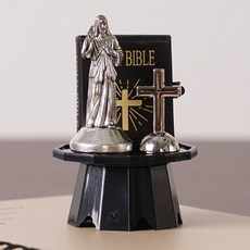 morningscent 납골당 장식용 미니어쳐 예수님 성모상 교자상 세트, 예수님상 성경책 교자상