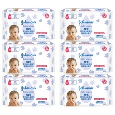 嬌生嬰兒純水潔膚柔濕巾 棉柔加厚型, 全新升級纖維, 無香精, 無酒精, 溫和配方, 80張, 6包