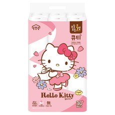 Hello Kitty 凱蒂貓 Deco Cutie 天然紙漿 3層捲筒衛生紙, 27m, 1個, 30入