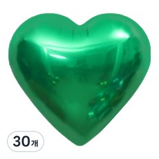 메리벨르 파티 글로우 하트 풍선 15cm, 딥그린, 30개