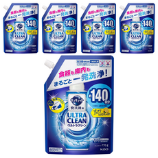 Kao 花王 Cucute 珂珂透ULTLA CLEAN 洗碗機專用強效洗碗精補充包 柑橘香 770g, 5包