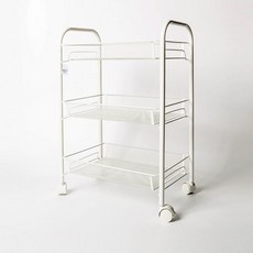 Market Plan 3層鐵製網狀推車, 白色, 3層