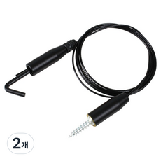 Kotech 相框鋼絲繩 細款 窄縫 天花板掛鉤 1m, 2個, 黑色