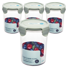 셰프웨어 클리어플러스 밀폐용기 원형, 4개, 630ml