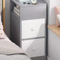 兩抽一格邊櫃 213-HY, 30cm, 莫蘭迪灰 + 白色, 2抽