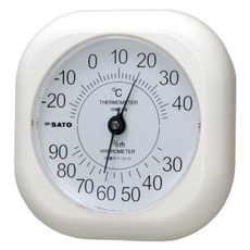 SK SATO 佐藤計量器 溫濕度計 壁掛式 桌上兩用 120 x 120 x 29mm, 白色, 1個