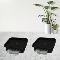 플라팜 정사각 화분받침대 1호 2p, 블랙, 2개