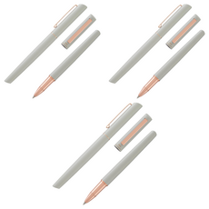 IWI 蒙恬 CONCISION 簡約系列鋼珠筆, 一體式結構傾斜筆身設計, 彈性筆夾設計, 好寫不費力, 冷霧灰, 3支