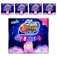 SOFY 蘇菲 日本原裝進口 超熟睡 量多夜用衛生棉褲, M~L, 5片, 5包