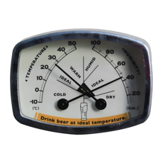 DULTON 溫溼度計 方形, 啤酒黃, 1個