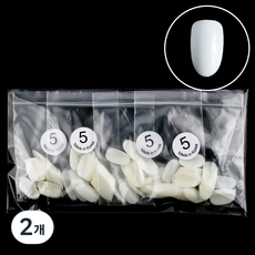 Lvia 短橢圓形美甲片 5號 200入, 2組, 素色