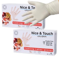 Nice&Touch料理用乳膠手套 S 100入+M 100入組, 單色, 1組