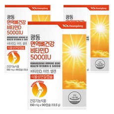 광동 면역 뼈건강 비타민D 5000IU 13.5g, 90정, 3개
