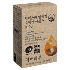 Danbaekharu 維他命D 600IU阿拉斯加rTG Omega精華1000 37.65g, 30錠, 1個