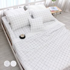 CHOUETTROOM 簡約方格泡泡紗夏季單層被寢具組
