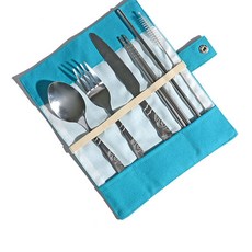 Veramang 便攜式露營餐具棉質收納盒, 單品, 藍色, 1個