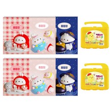 동아 노랑병아리 크레용 18색 + 몰랑이 두툼 종합장 3p, 혼합색상(크레용), 랜덤발송(종합장), 2세트