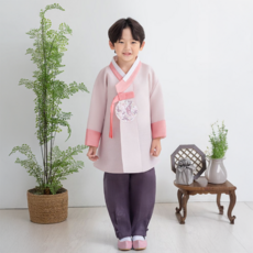 GAON BABY HANBOK 男童用南延粉紅花補韓服套裝 AM236