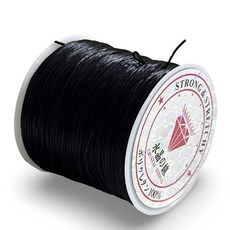 Luinolive DIY串珠用彈力線 厚度 0.7mm x 46m, 黑色, 1個