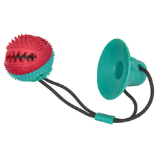 寵物夢工廠 吸盤拉力漏食玩具, 紅藍色, 1個