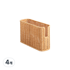 하우스레시피 PP 라탄 팬트리 바스켓, 베이지, 4개