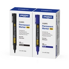 PENMAX 馬克筆 黑色 12入+馬克筆 藍色 12入, 混色, 1套