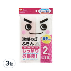 LEC 激落廚房專用抹布2入 超細纖維 無需洗劑 強力吸水 厚手款, 28 x 28cm, 3包