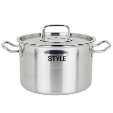 LOVE SONG STYLE電磁爐適用3層304不鏽鋼雙耳湯鍋+鍋蓋組, 28厘米, 單色