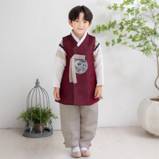 GAON BABY HANBOK 男童用 Namtak 紅米色韓服套裝 AM232