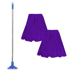 월드크린 고급 홀드 스텐 마포대 + 극세사 마포걸레 270g 2p 세트, 1개, 보라