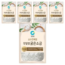 청정원 천일염 굵은소금, 1kg, 5개